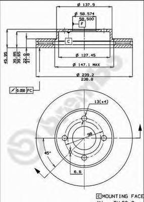 Тормоз дисковый передний Brembo 09314010 цена, от 28.70 USD