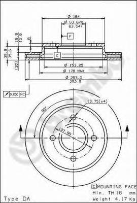 09.5708.10 Brembo disco do freio traseiro