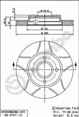 09570775 Brembo disco do freio dianteiro