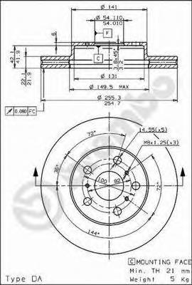 09561610 Brembo disco do freio dianteiro