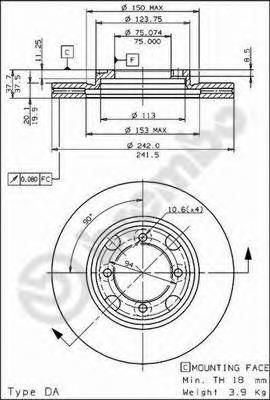 09565410 Brembo disco do freio dianteiro