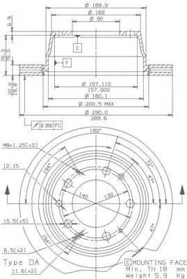 Задний тормозной диск Brembo 09578410 цена, от 75.27 USD