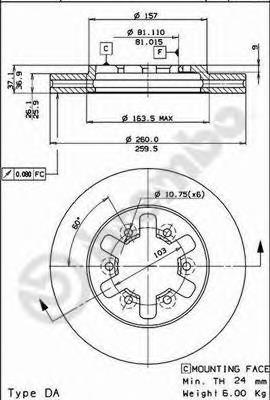 4020609G01 Nissan disco do freio dianteiro