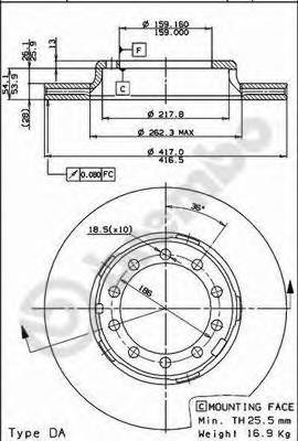 9535110 Brembo disco do freio dianteiro