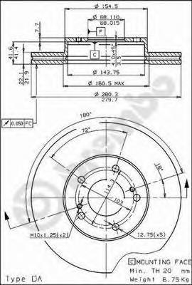 09525410 Brembo disco do freio dianteiro