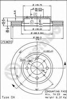 09556810 Brembo disco do freio dianteiro