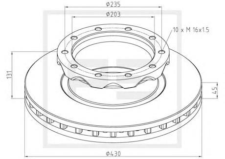 Передние тормозные диски 46610200A PE Automotive