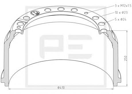 Барабан тормозной передний A3874210101 Mercedes