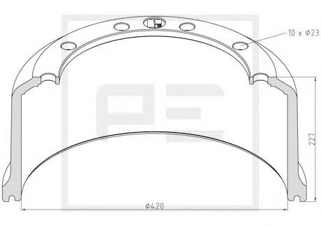 Тормозной барабан 06643900A PE Automotive