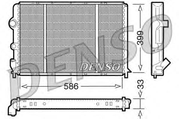 DRM23050 Denso radiador de esfriamento de motor