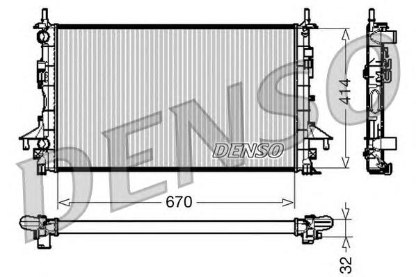 DRM23084 Denso radiador de esfriamento de motor