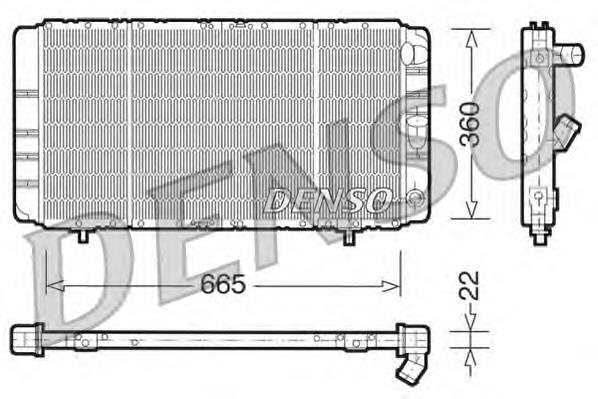 DRM23020 Denso radiador de esfriamento de motor