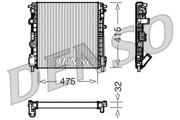 DRM23015 Denso radiador de esfriamento de motor