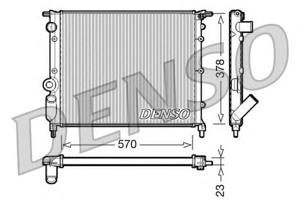 DRM23013 Denso radiador de esfriamento de motor