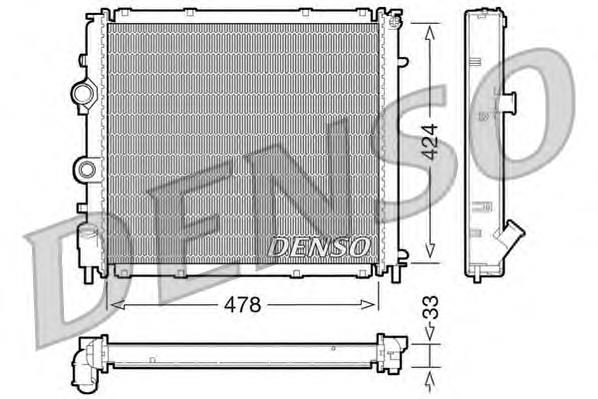 DRM23030 Denso radiador de esfriamento de motor