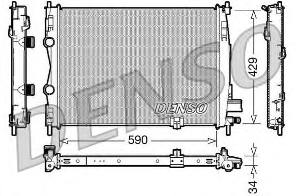 DRM46018 Denso radiador de esfriamento de motor