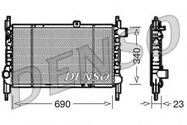 DRM44003 Denso radiador de esfriamento de motor