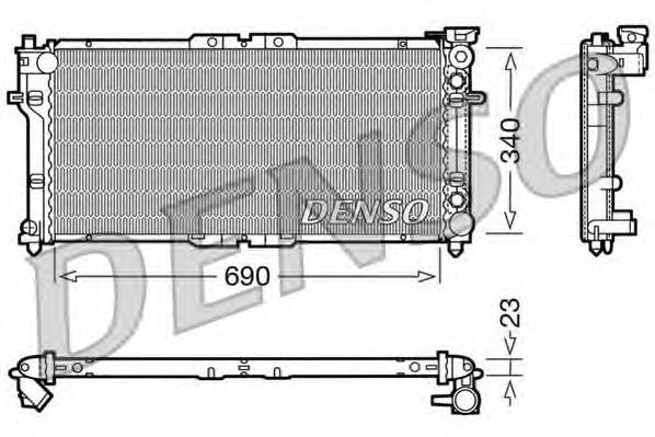 Radiador de esfriamento de motor DRM44004 Denso