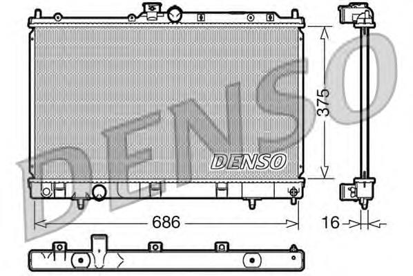 DRM45025 Denso radiador de esfriamento de motor