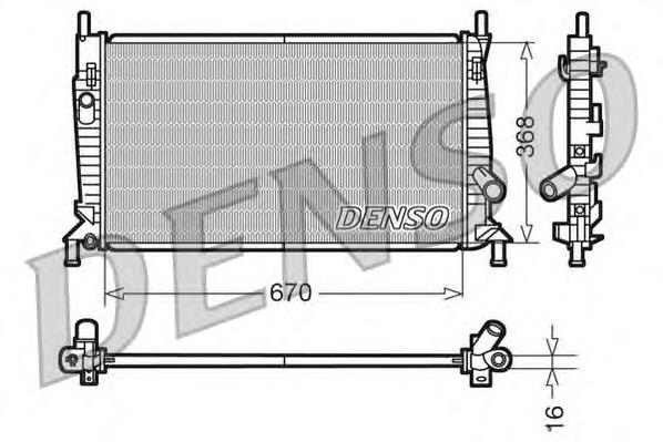 DRM10075 Denso radiador de esfriamento de motor