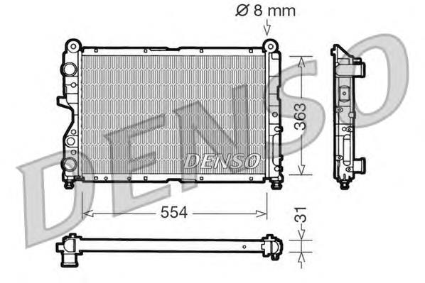 Radiador de esfriamento de motor DRM09130 Denso