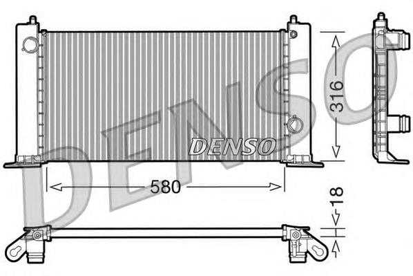 DRM09120 Denso radiador de esfriamento de motor
