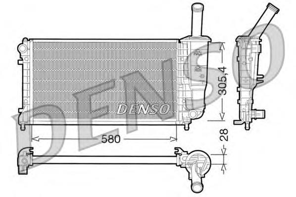 DRM09108 Denso radiador de esfriamento de motor