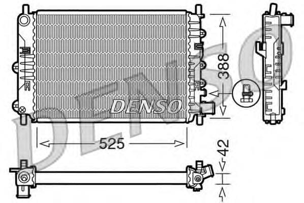 Radiador de esfriamento de motor DRM10026 Denso
