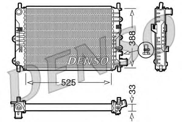 DRM10025 Denso radiador de esfriamento de motor