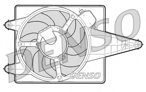 DER01204 Denso difusor do radiador de esfriamento, montado com motor e roda de aletas