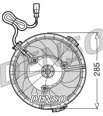 DER02005 Denso электровентилятор охлаждения в сборе (мотор+крыльчатка)