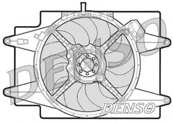 DER01002 Denso difusor do radiador de esfriamento, montado com motor e roda de aletas