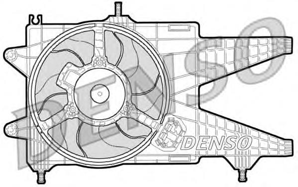 Difusor do radiador de esfriamento, montado com motor e roda de aletas DER09038 Denso