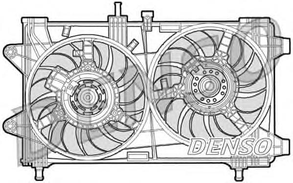 Difusor do radiador de esfriamento, montado com motor e roda de aletas DER09036 Denso