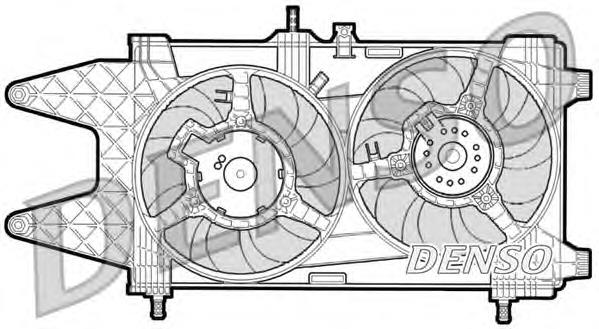 DER09037 Denso difusor do radiador de esfriamento, montado com motor e roda de aletas