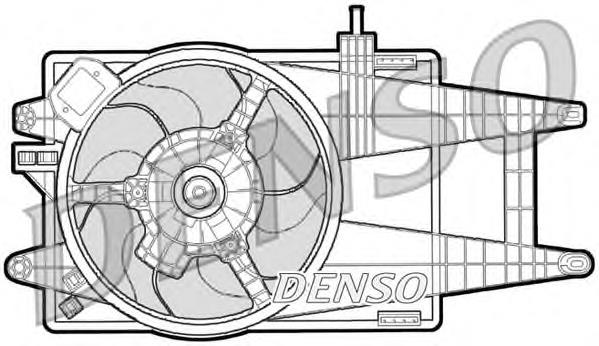 DER09040 Denso difusor do radiador de esfriamento, montado com motor e roda de aletas