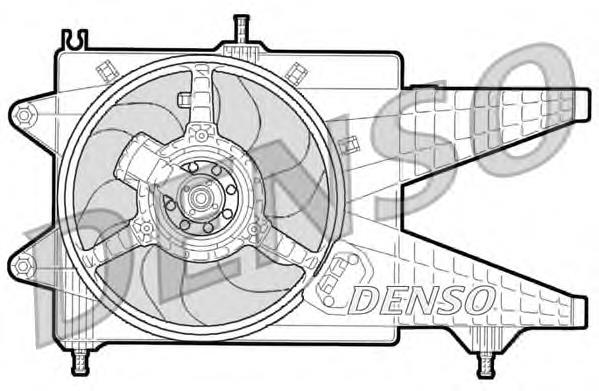 DER09041 Denso difusor do radiador de esfriamento, montado com motor e roda de aletas