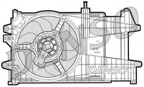 DER09039 Denso difusor do radiador de esfriamento, montado com motor e roda de aletas