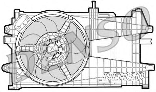 Difusor do radiador de esfriamento, montado com motor e roda de aletas DER09035 Denso