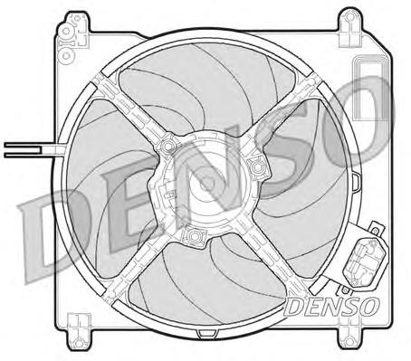 DER09007 Denso difusor do radiador de esfriamento, montado com motor e roda de aletas