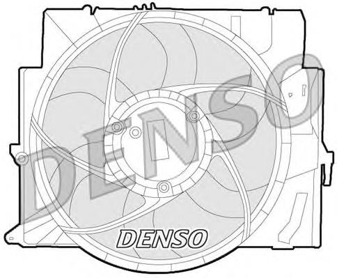 DER05006 Denso difusor do radiador de esfriamento, montado com motor e roda de aletas