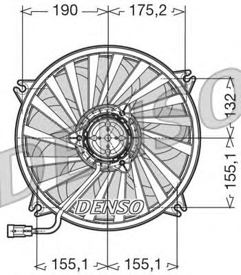 DER07005 Denso ventilador elétrico de esfriamento montado (motor + roda de aletas)