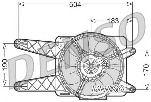 DER09016 Denso difusor do radiador de esfriamento, montado com motor e roda de aletas