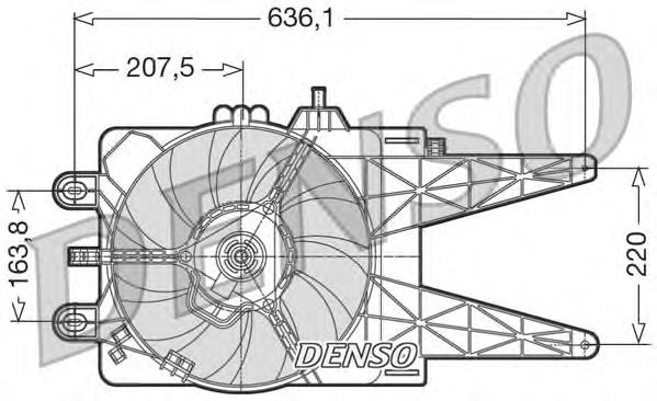 DER09014 Denso difusor do radiador de esfriamento, montado com motor e roda de aletas