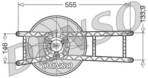 Ventilador elétrico de esfriamento montado (motor + roda de aletas) DER09017 Denso