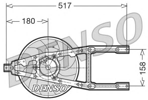 DER09012 Denso ventilador elétrico de esfriamento montado (motor + roda de aletas)