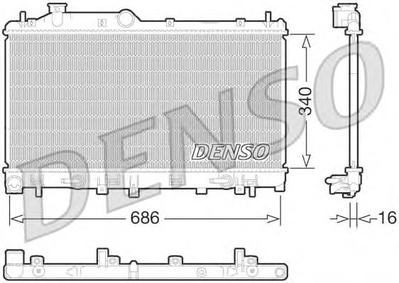 DRM36015 Denso radiador de esfriamento de motor