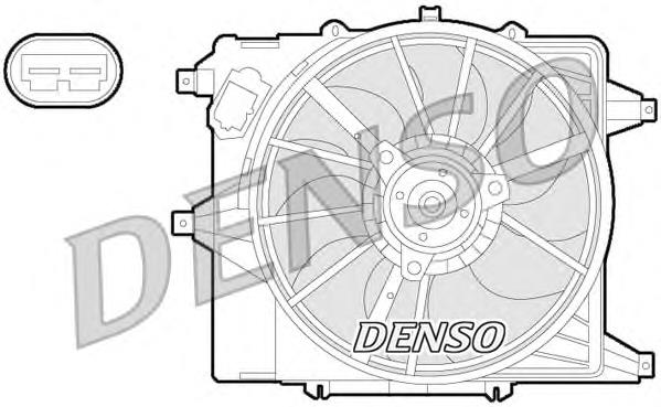 DER23003 Denso difusor do radiador de aparelho de ar condicionado, montado com roda de aletas e o motor