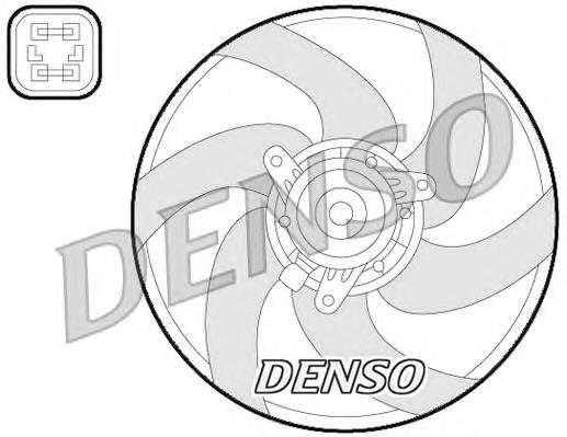 DER21022 Denso ventilador elétrico de esfriamento montado (motor + roda de aletas)