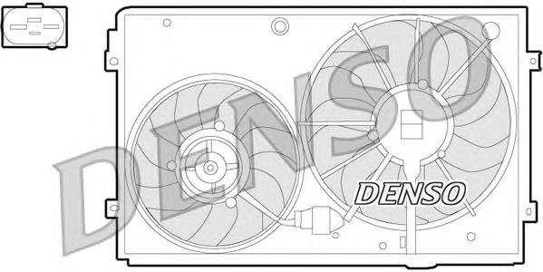 DER32011 Denso difusor do radiador de esfriamento, montado com motor e roda de aletas